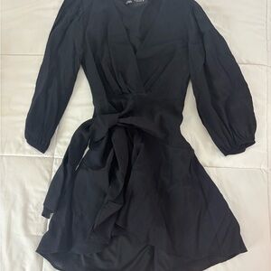 Zara Black Long Sleeve Dress